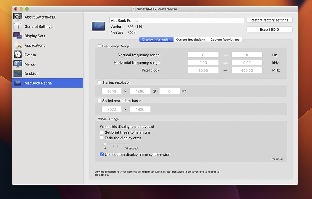 SwitchResX for Mac v4.13.3 屏幕分辨率修改工具 破解版-1