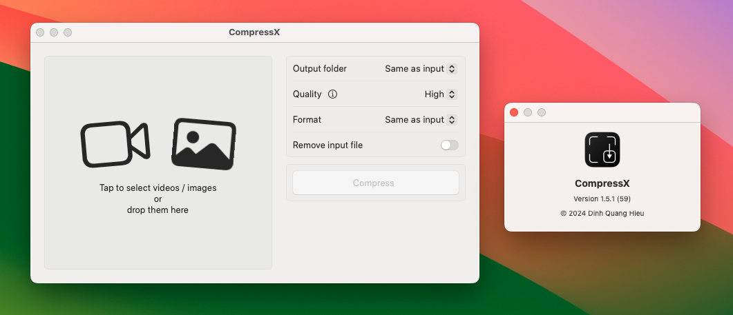 CompressX for Mac v1.5.1 离线视频和图像压缩软件 激活版-1
