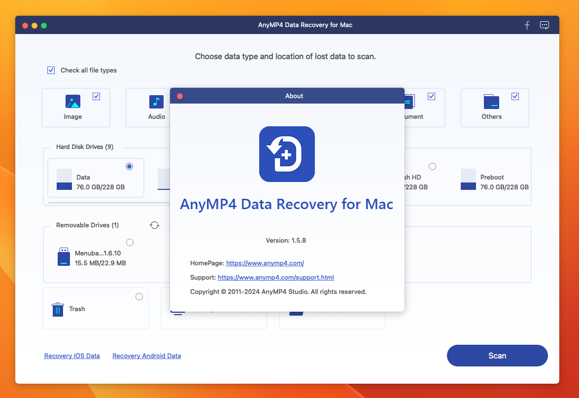 AnyMP4 Data Recovery for Mac v1.5.8 mac数据恢复软件 免激活下载-1