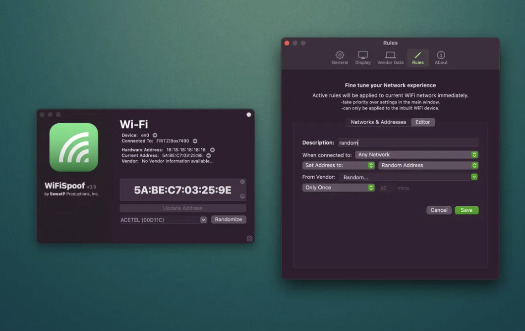 WiFiSpoof for Mac v3.9.5 wifi地址修改工具 激活版-1