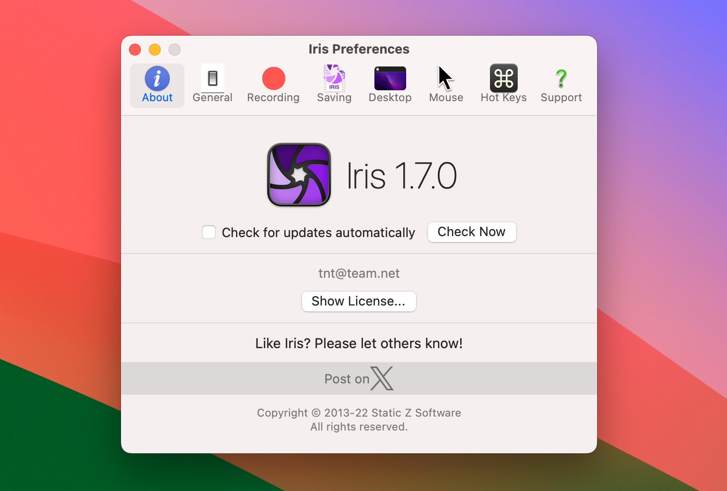 Iris for Mac v1.7.0 简单好用的录屏软件 免激活下载-1