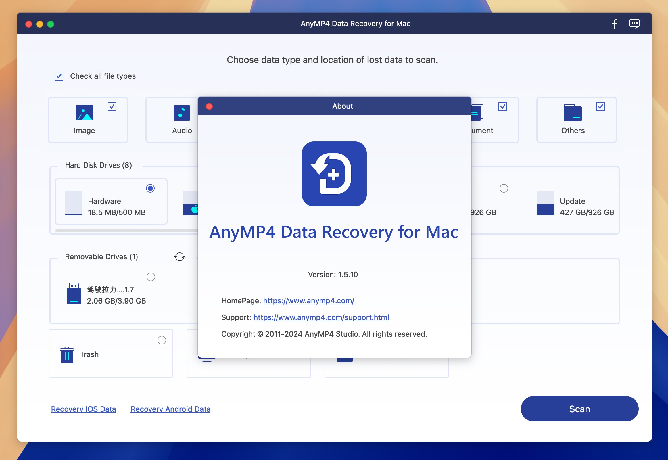 AnyMP4 Data Recovery for Mac v1.5.10 mac数据恢复软件 免激活下载-1