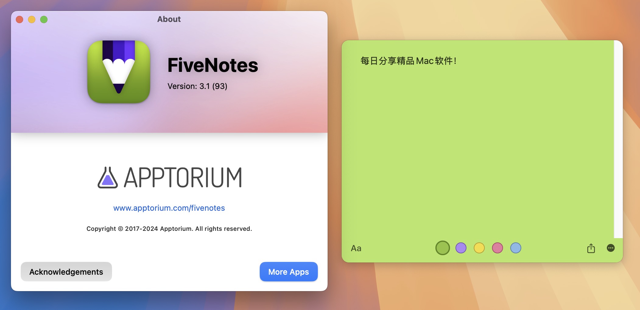 FiveNotes for Mac v3.1.0 高效便签工具 免激活下载-1