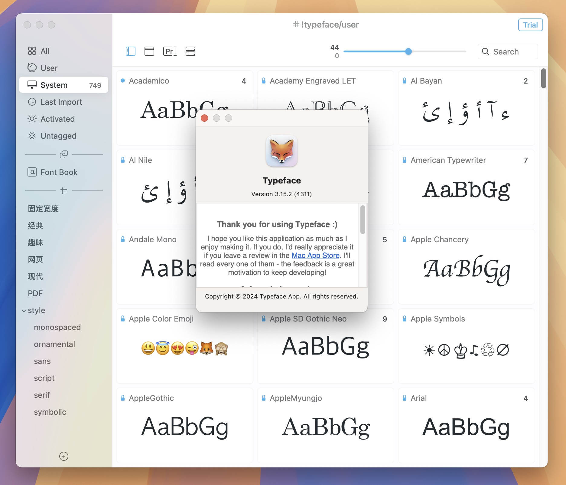 Typeface for Mac v3.15.2 字体管理软件 免激活下载-1