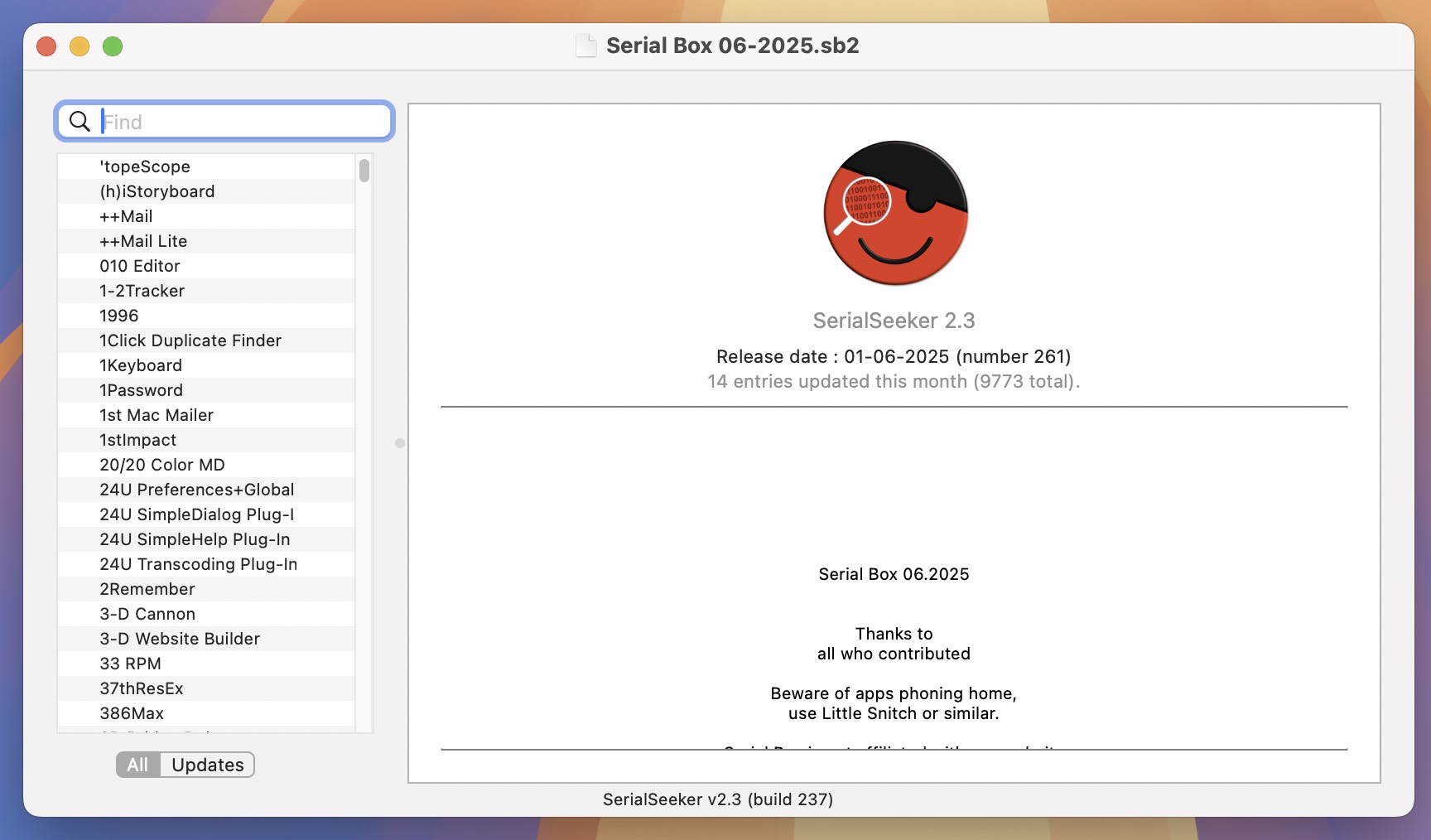 Serial Box & Serial Seeker for Mac v2025.6 软件序列号查询软件 免激活下载-1