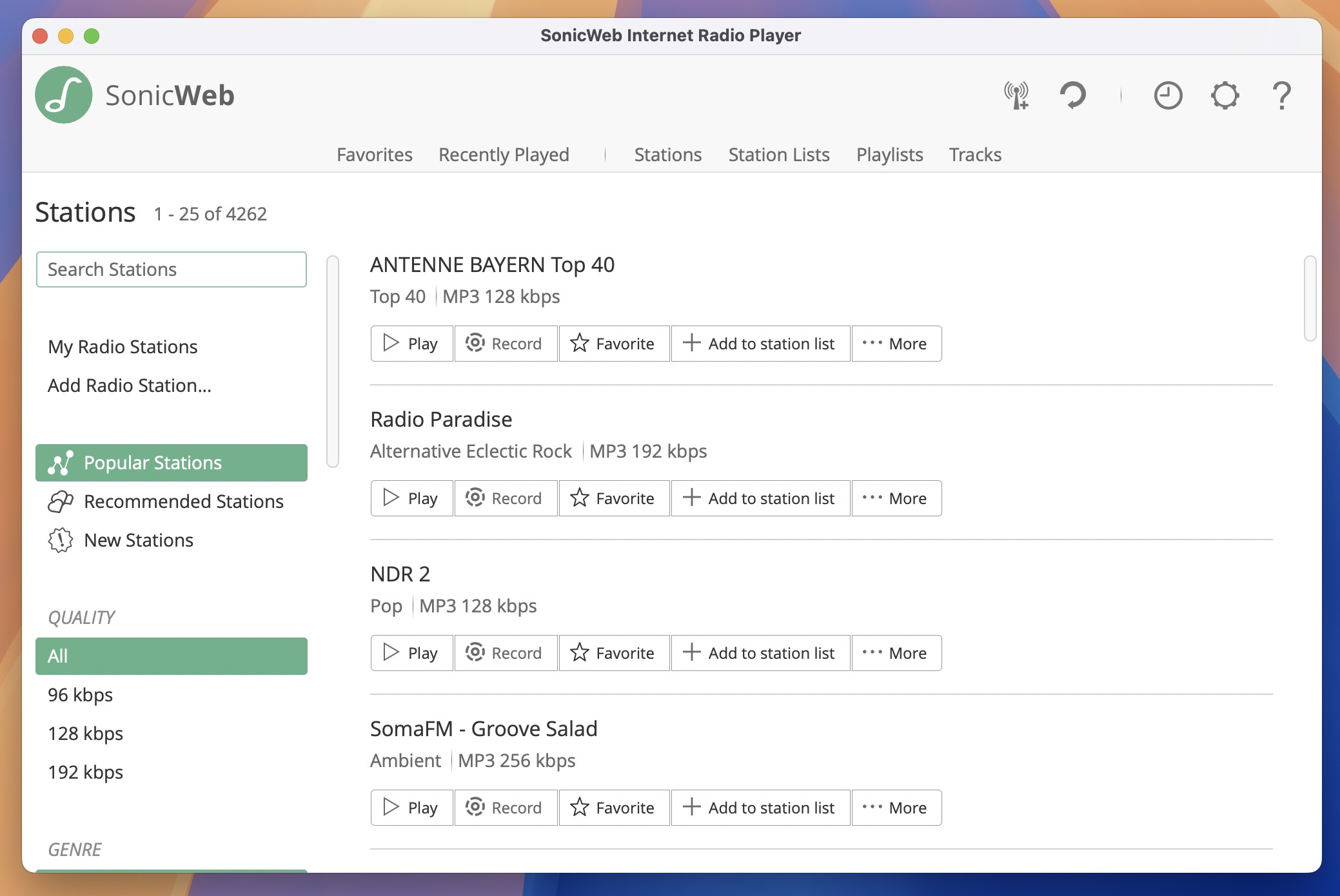SonicWeb Internet Radio Player for Mac v2.7 网络电台播放软件 免激活下载-1