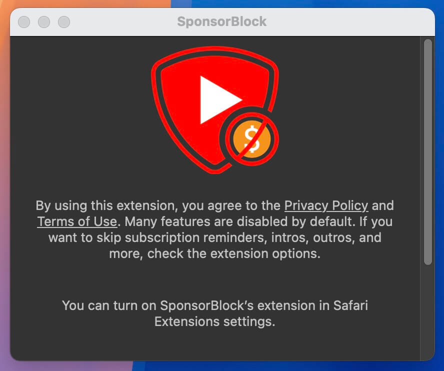 SponsorBlock for Mac v6.0 跳过youtube赞助商广告 免激活下载-1